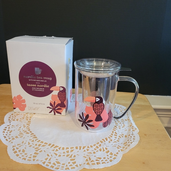 New DavidsTea Toycan Nordic Tea Mug with Infuser and Lid 16 oz - Picture 1 of 6